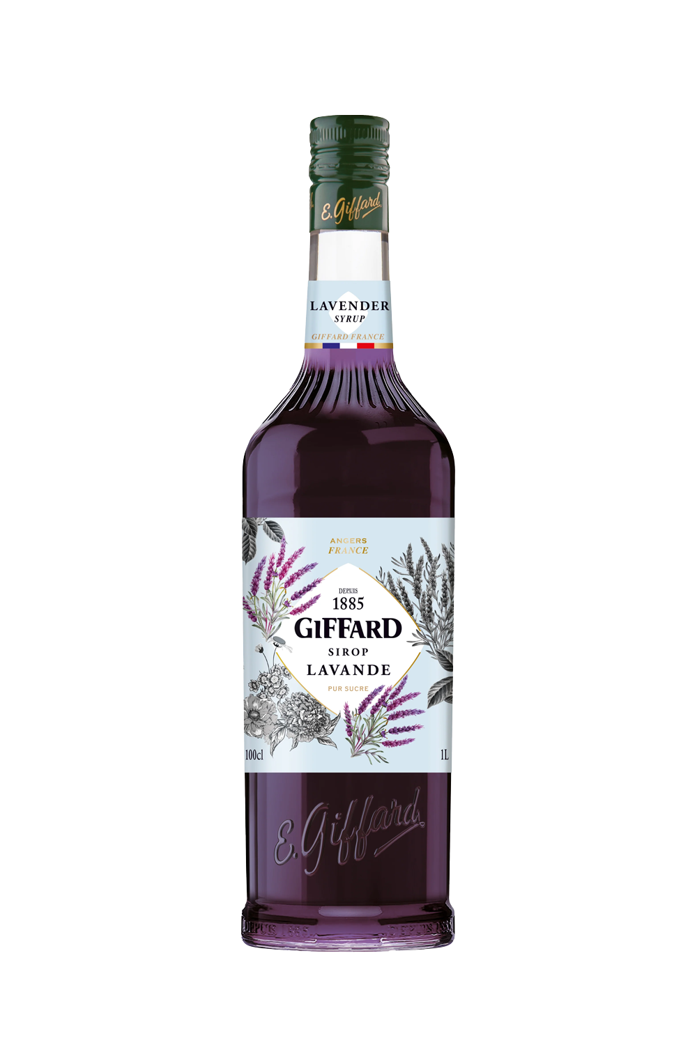 WS | Giffard Lavender Syrup Glass, 2 Pack - 2 x 1 Litre | Bottles